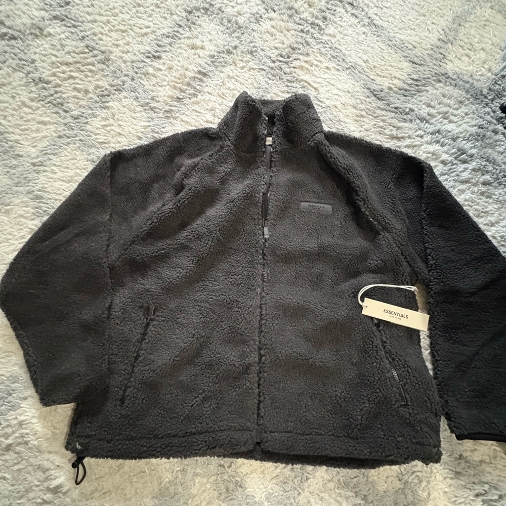 Essentials Men's Black Fleece Jacket